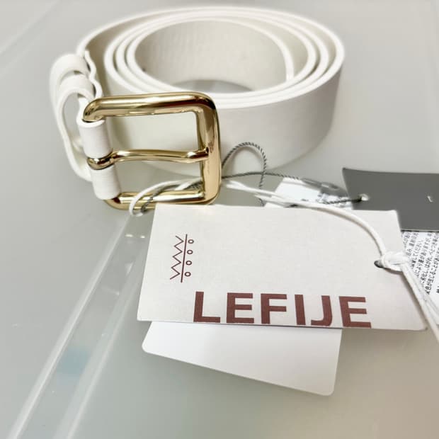 이태리 lefije 화이트 레더 벨트 새제품