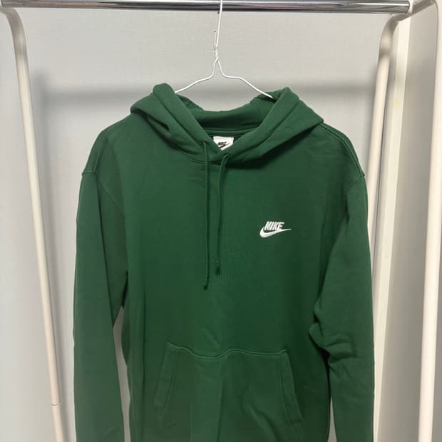 나이키 얇은 기모 후드티 딥그린 L