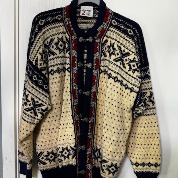 빈티지 노르웨이 울니트 가디건 52L 105