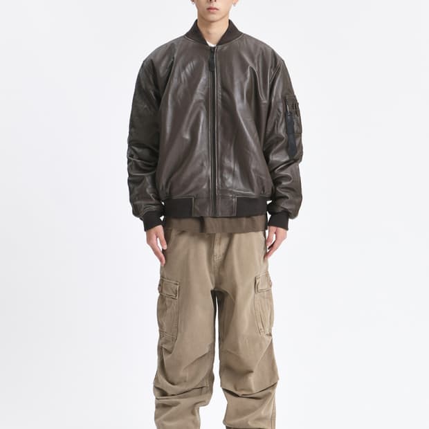 (S) 알파 인더스트리 나파 레더 봄버