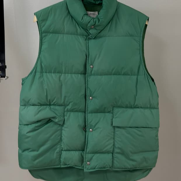 22AW 비즈빔 워커다운 베스트 그린 1사이즈