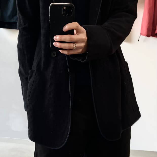 BED JW. FORD 더블 테일러드 와플 자켓