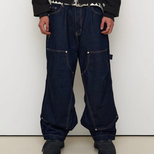[1] 9999아카이브 더블니 데님 팬츠 인디고 블루