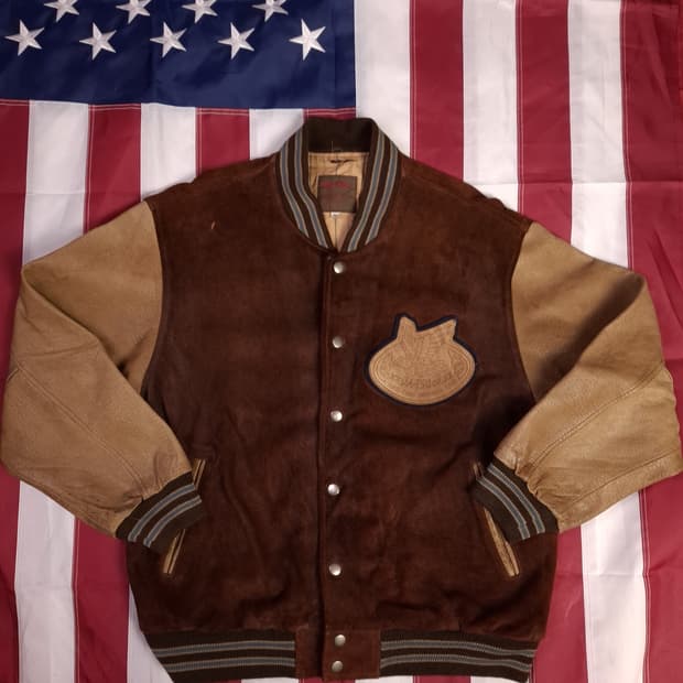 오리지날 80's 일본판 BA-TSU 리얼스웨이드 바시티자켓