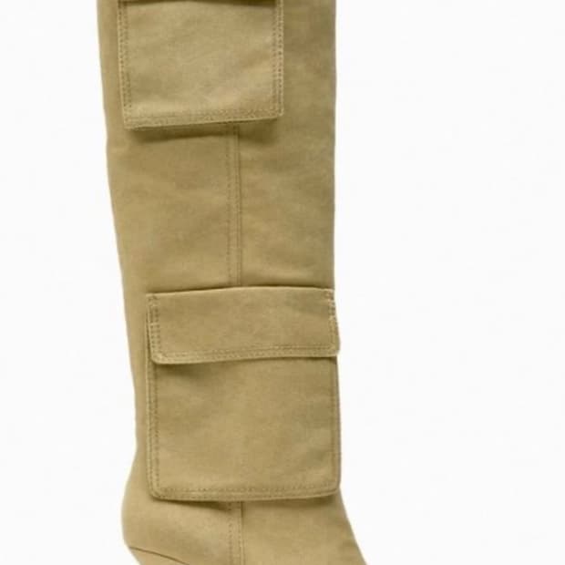 자라 포켓 데님 부츠 카키색