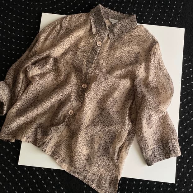 patterned sheer blouse