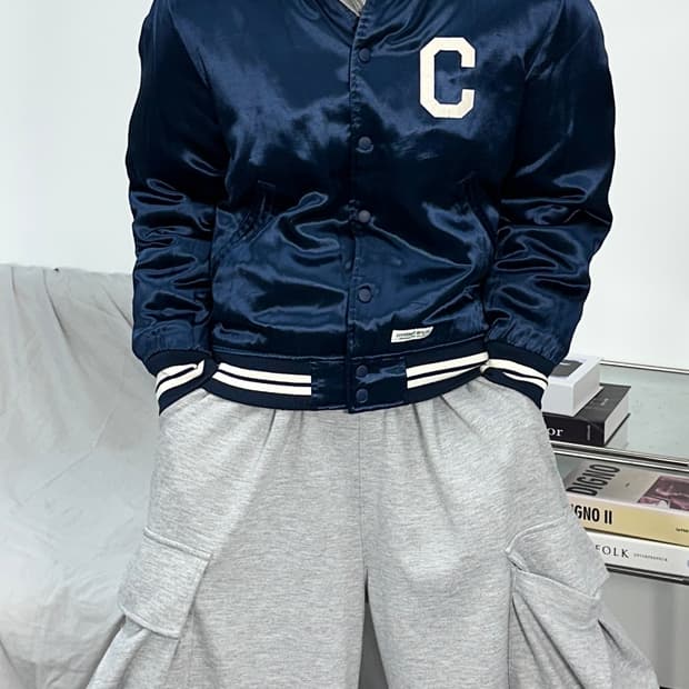 커버낫 C로고 바시티 자켓 L