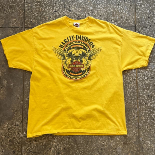 할리 데이비슨 플레임 방패로고 반팔티(HT12)