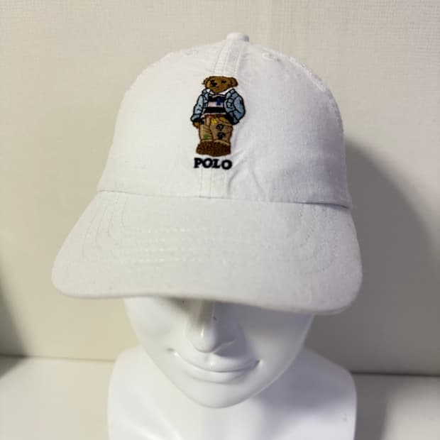 폴로 랄프로렌 베어 자수 화이트 볼캡