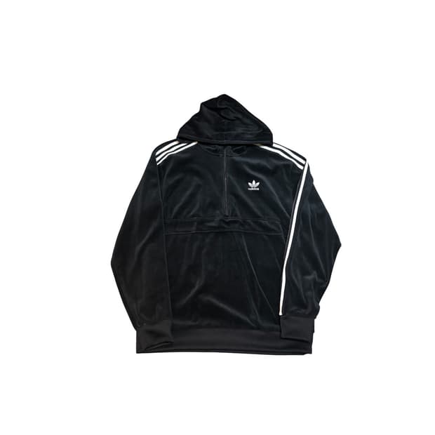 아디다스 벨벳 코지 하프집업 후드티 L사이즈