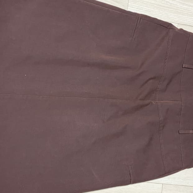 브라운 코튼 미디 스커트 