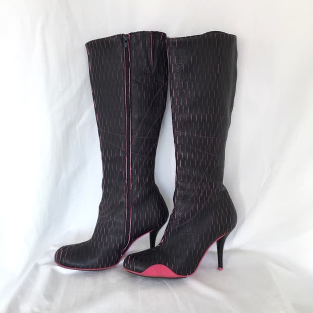 Spain Made  Pink Stitched Iconic Boots