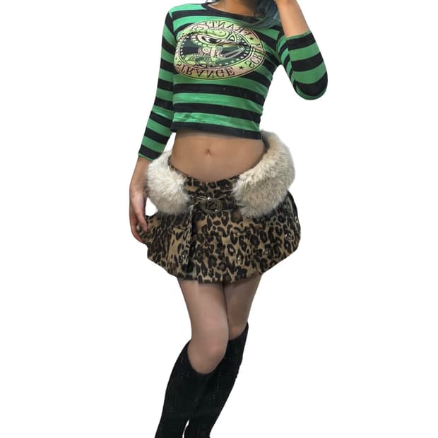 히스테릭미니 스트라이프 그린 T