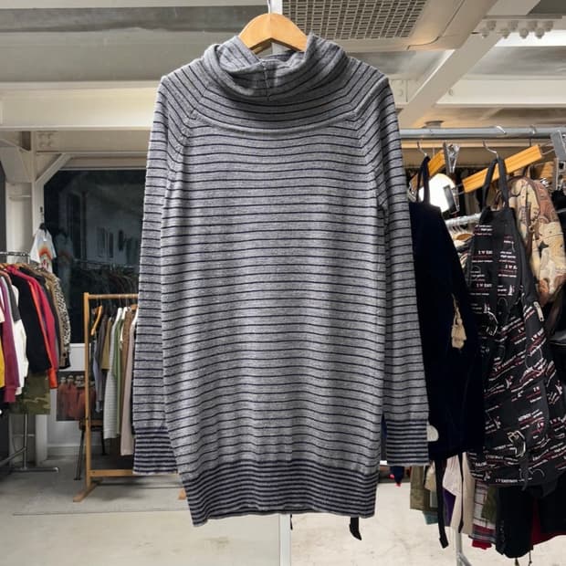 Japanese vintage Jpn 스트라이프 하이넥 니트