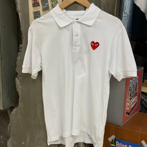 꼼데가르송 카라 티셔츠 화이트 S #csz912
