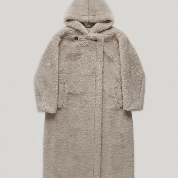 스무스무드 테디 쉐어링 후드 코트