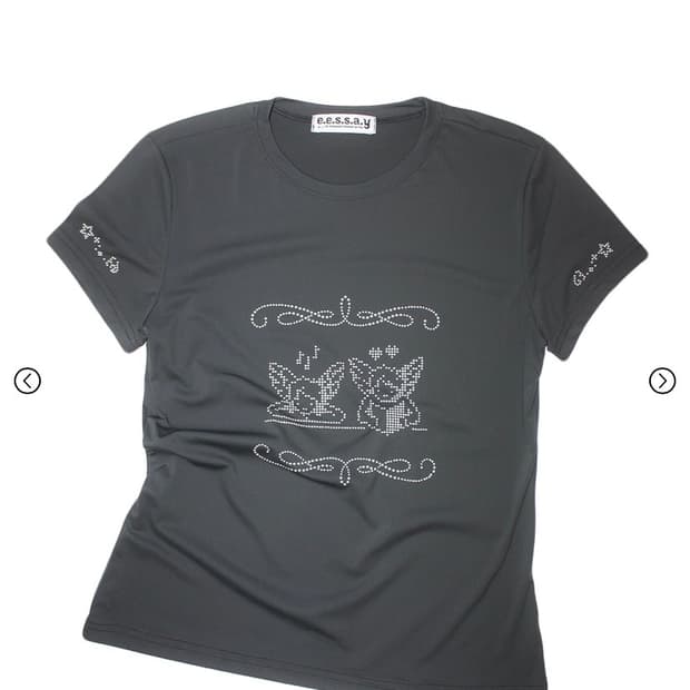 (단종제품 / 택o)에쎄이 two angels t shirt 차콜 반팔티