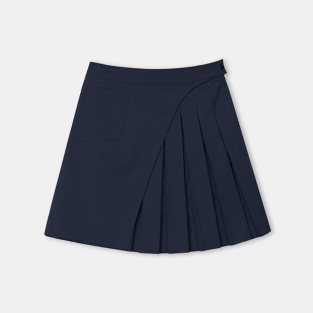 에토스 하프 플리츠 미디 스커트 네이비, 베이지 일괄
