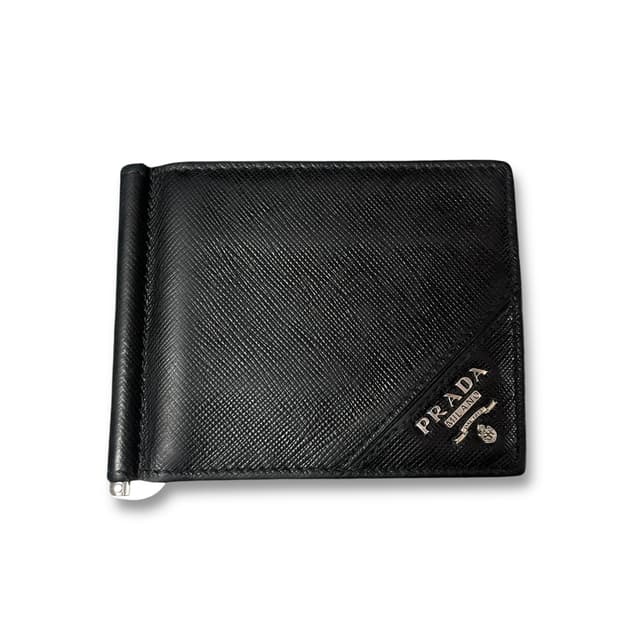(정품) 프라다 사피아노 머니클립 블랙
