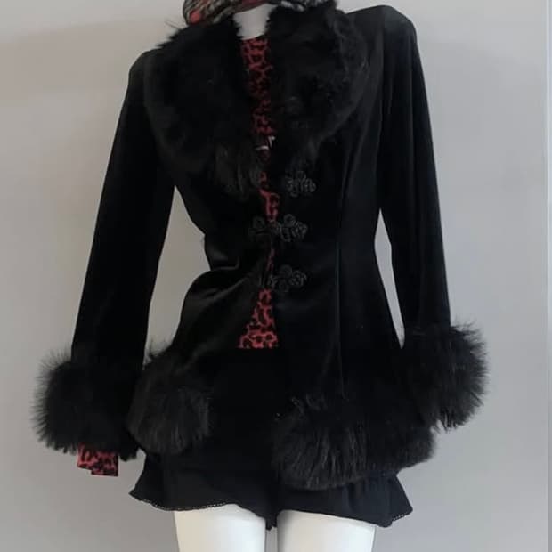 일본 빈티지 일브 케토하우스 큐빈티지 샵오공이 퍼코트 퍼자켓 고딕 고스