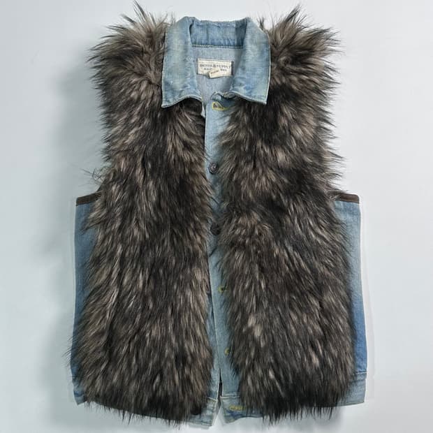 폴로 D&S 데님 퍼 베스트