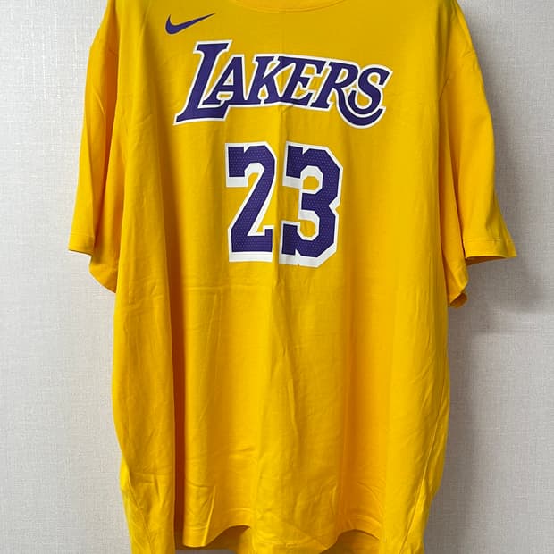 나이키 NBA 레이커스 르브론 제임스 23 반팔 티셔츠 3XL 옐로우