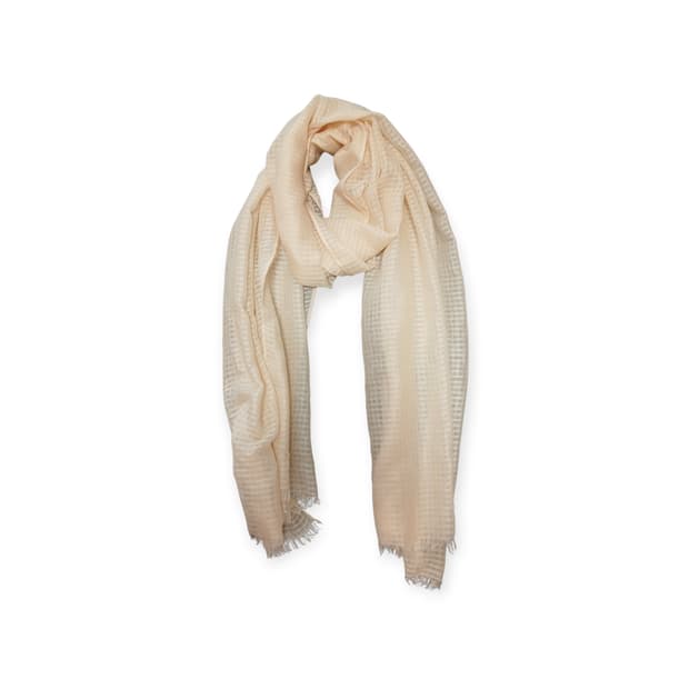 모리걸 격자 짜임 베이지 스카프 