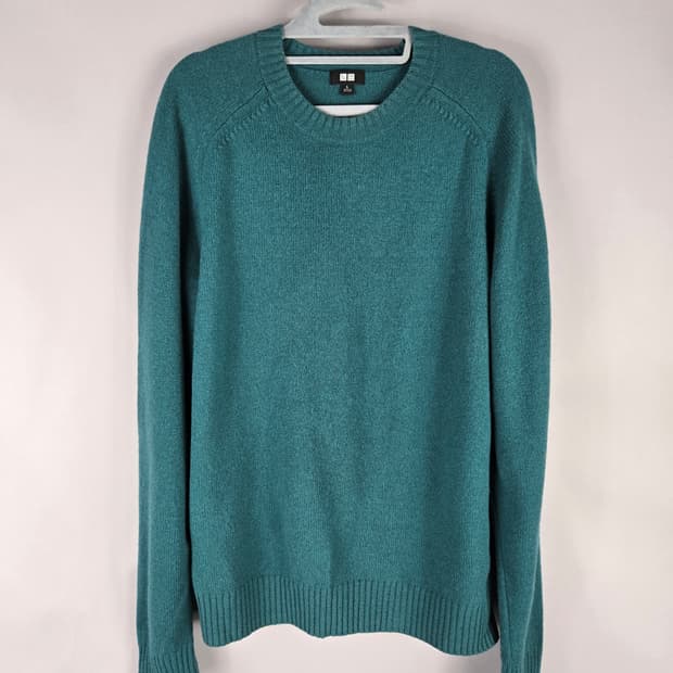 [무료배송]유니클로 L 남성 울100 모100 라운드넥 니트 스웨터