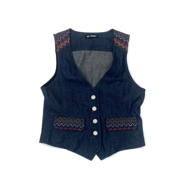 Beams boy denim vest
