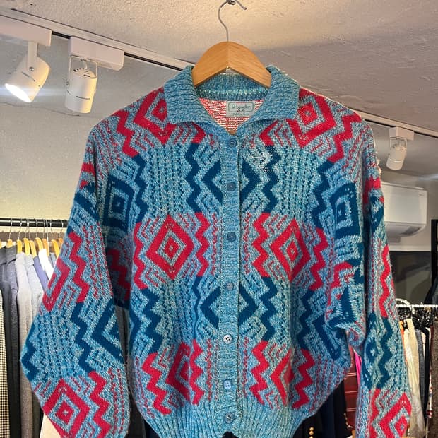 베네통 패턴 니트 가디건 (42 / 이탈리아제)