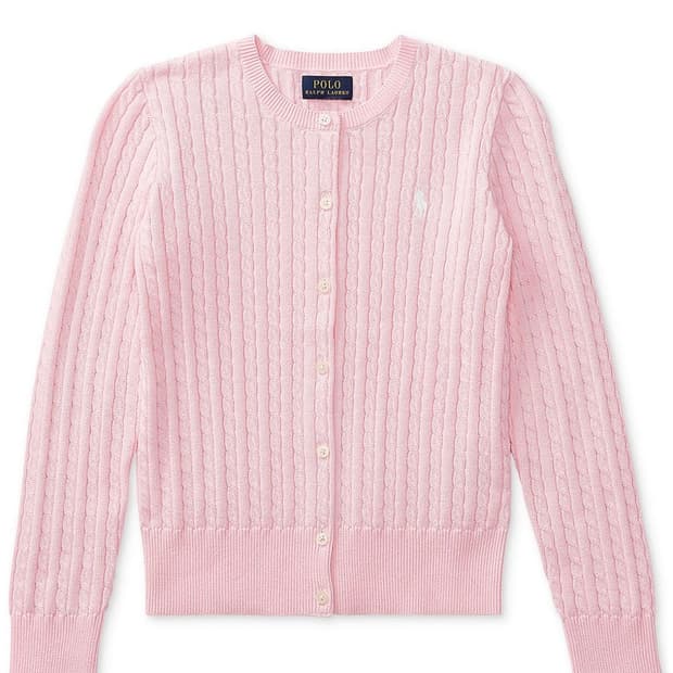 폴로 핑크 가디건