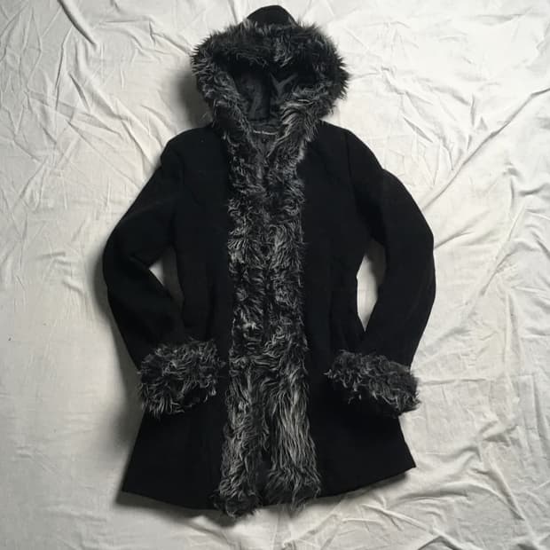 Vkei 비주얼계 펑크 갸루 퍼 후드 자켓