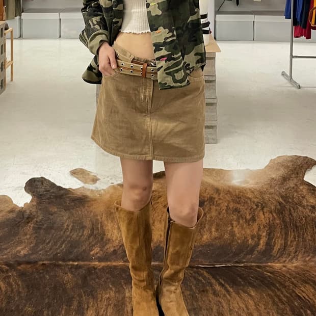 LEE x EARTH music & ecology corduroy skt