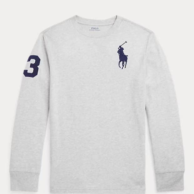 폴로 빅포니 코튼 저지 롱 슬리브티 (그레이)