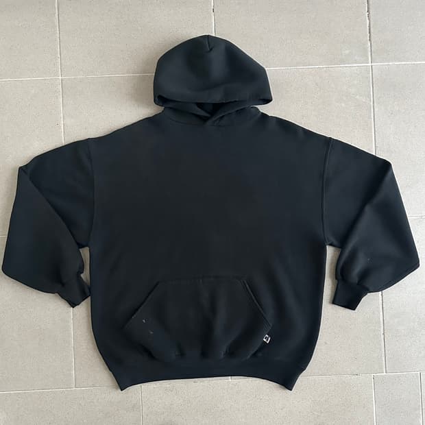 90s 빈티지 러셀 후드 블랙 XL USA