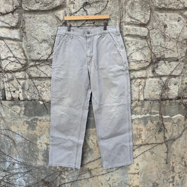 00s 칼하트 빈티지 b11 des 페이딩 카펜터 싱글니 워크 팬츠