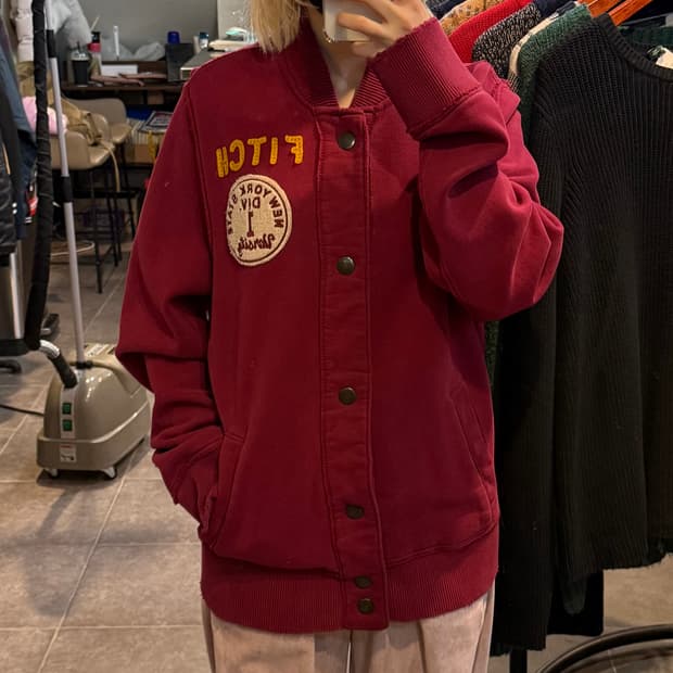 [NO.9] 버건디 스타디움 자켓