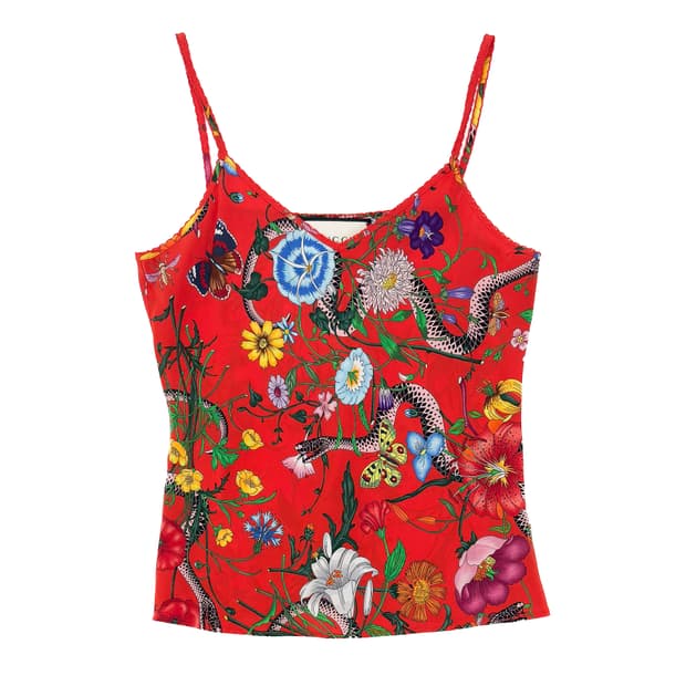 Gucci Flora Snake Silk Camisole Top/ 38