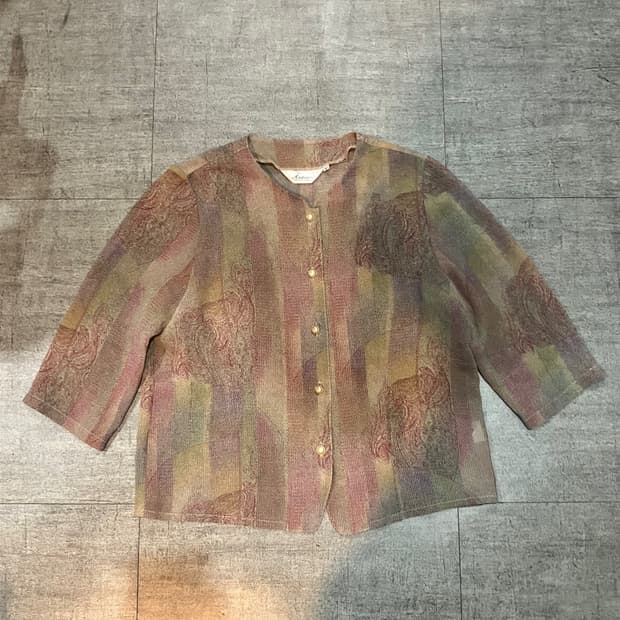 일본빈티지 Hapon 하구미모리걸 달천깔페어리 레인보우블라우스