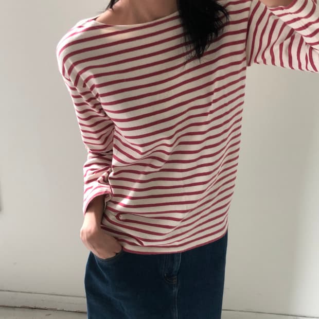 일본빈티지 스트라이프 롱슬리브
