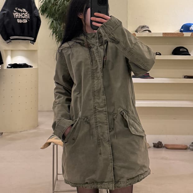 갭 카키 후드 야상 자켓 U158