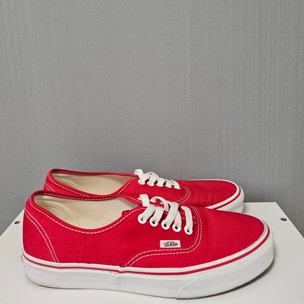 반스 어센틱 레드 스니커즈 캔버스화 275