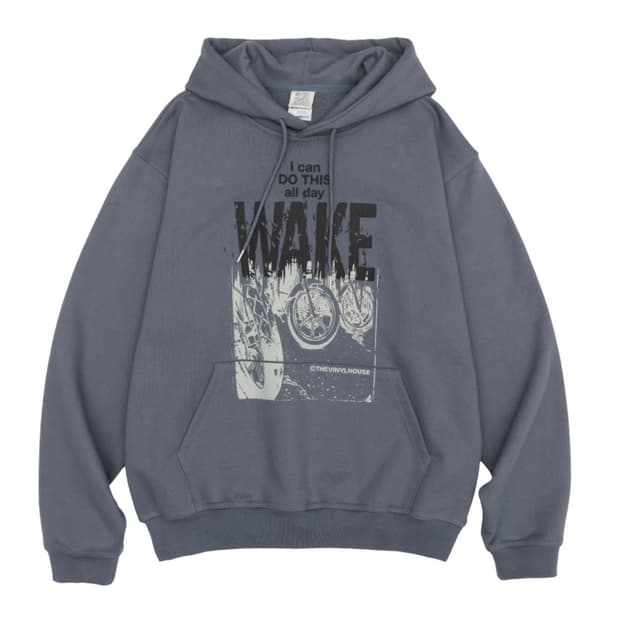 더바이닐하우스 후드티 wake hoodie grey S
