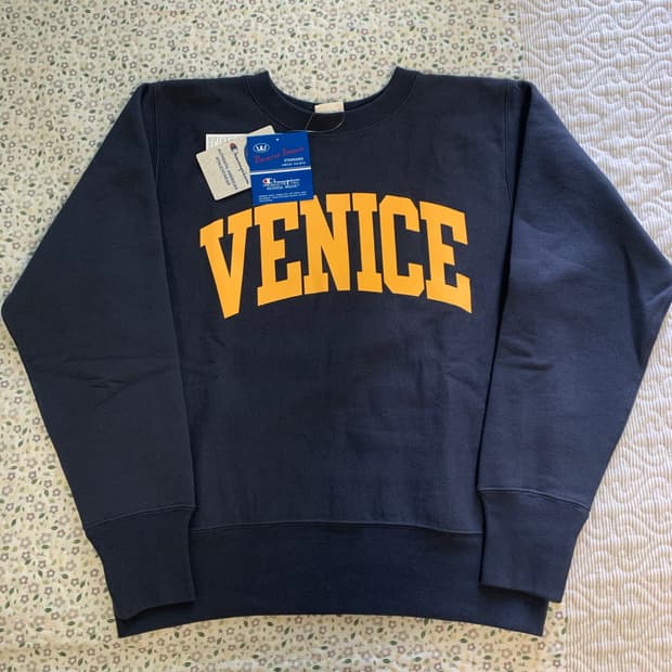 [L] 챔피온 재팬 리버스 위브 VENICE 크루넥 스웻셔츠 다크네이비