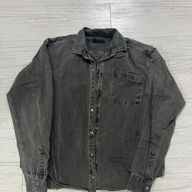 빈티지 워싱 긴팔 셔츠 그레이