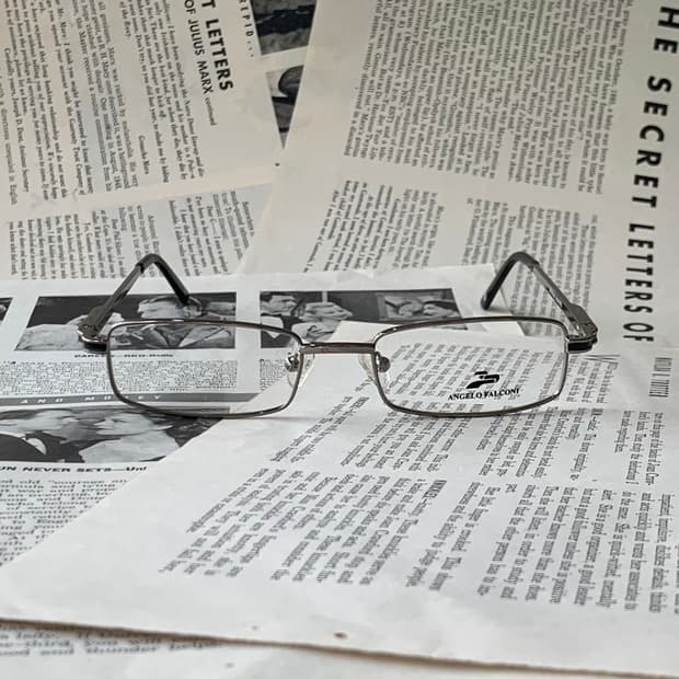 856 실버&골드 데드스탁 빈티지 슬림 메탈 사각 남녀공용 픽키안경