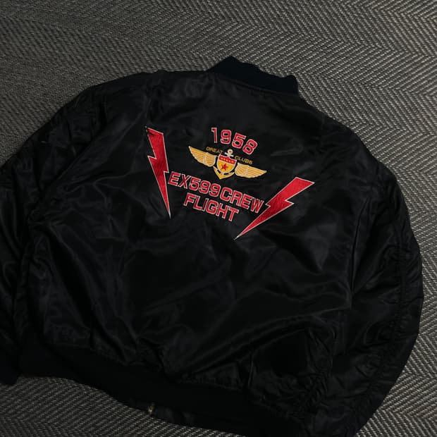 90s 일본 빈티지 멀티 패치 MA-1 항공 봄버 자켓y 5614