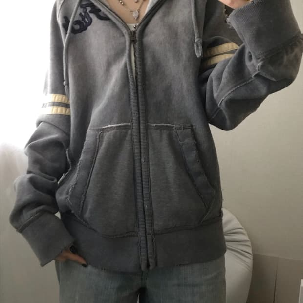 아베크롬비 그레이 오버핏 후드집업