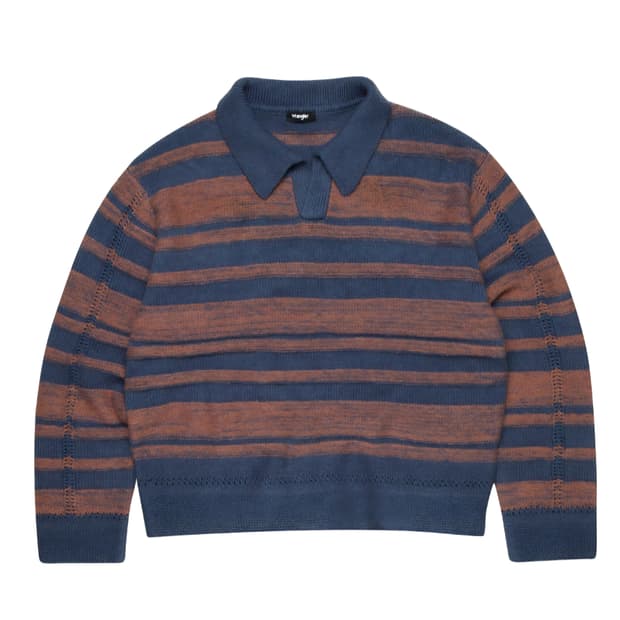 랭글러 카라넥 스트라이프 니트 블루 XL 