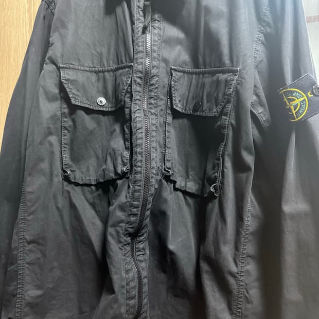 스톤아일랜드 올드이펙트 오버셔츠 블랙 21fw XL